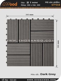 Vỉ gỗ lót sàn Awood DT02_xám